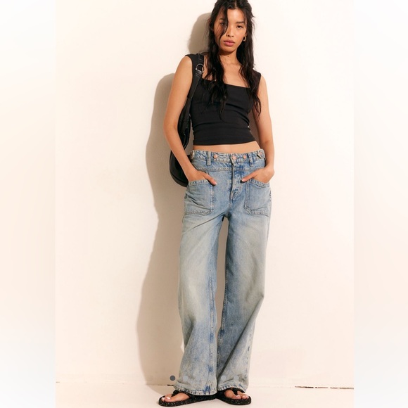 Free People We The Free Palmer Cuffed Jeans - Picture 2 of 8